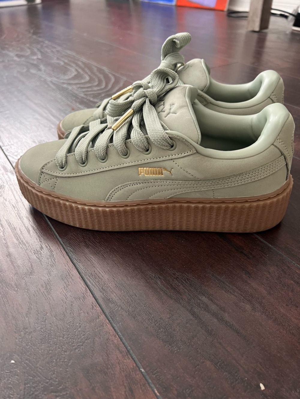 Fenty PUMA Platform Sneaker - Olive Green with Gum Sole